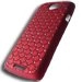 ZIRCO-ONES-ROUGE - Coque rigide avec strass coloris rouge HTC Ville One S